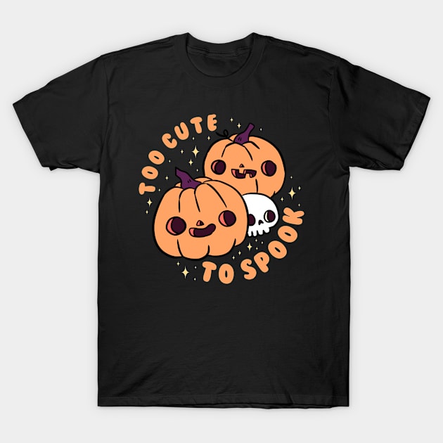 Too cute to spook a fun halloween pumpkin heads with a cute skull T-Shirt by Yarafantasyart